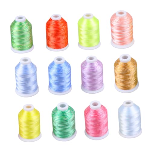 VILLCASE Embroidery Floss Kit 12 Rolls 12 Colors Computer Embroidery Thread for Crafts DIY Projects