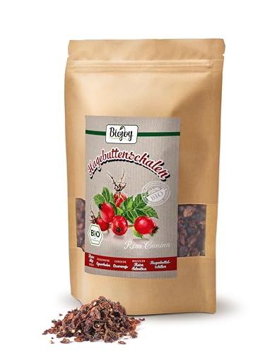 Biojoy BIO-Hagebuttenschalen getrocknet (250 g), ganz, ideal für Hagebuttenschalen-Tee (Rosa canina)