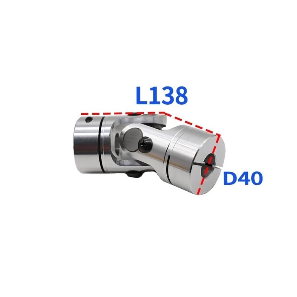 1 pièce D40 L138 Accouplement universel Cardan de précision à section unique Transmission à joint transversal télescopique Outils(12x15mm)