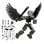 T13 Action Figure,Joint Movable 3D Printed Doll Toy,Mini Building Block Robot Action Figures Construction Toys with Multi Accessories and Articulated Joints Black One Size
