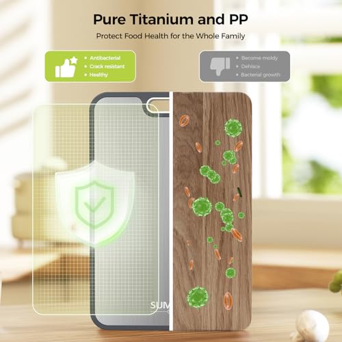 Image of [2026 New Upgraded] Titanium Cutting Board for Kitchen, Cutting Board Double Sided Food Grade, Pure Titanium and PP, Easy to Clean Large Size 15.1 inchx10.2 inch