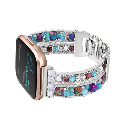 Bracelet tressé Fitbit Versa 4 anti-irritation, alternative textile bohème femme