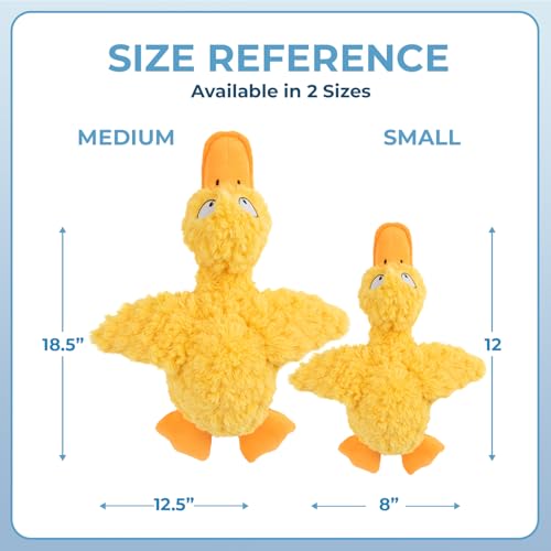 Image of Best Pet Supplies Interactive Squeaky Dog Chew Toy, Ideal Dog Toys for Chewers, Small, Medium & Large Dogs, and Fetch Lovers - Ducky Doodle (Yellow), Small