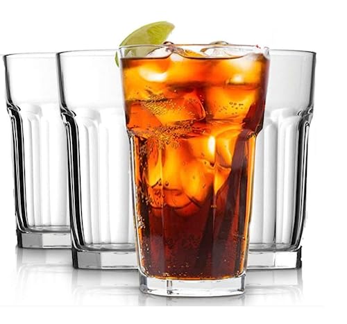 Image of criterion (Pack of 6 350 ML Water Glass Tumbler Highball Glasses Clear Iced Tea and Glasses for Drinking Cocktail, Juice, Milkshake (6)