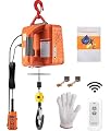 VEVOR 3-in-1 Electric Hoist Winch, 1100lbs Portable Electric Winch, 110V Power Winch Crane, 25ft Lifting Height, with Wire, Wireless, Manual Remote Control, Overload Protection for Lifting Towing