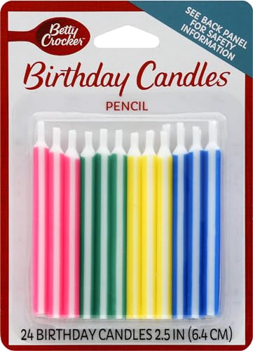 Betty Crocker Candles, Pencil, 24 CT