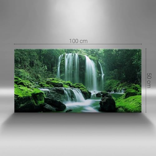 Image sur Toile Cascade Wallfluent 100x50cm Tableau Mural Salon - 4