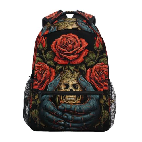 Sac à dos crâne rose idéal pour les cours au lycée et les sorties décontractées entre amis