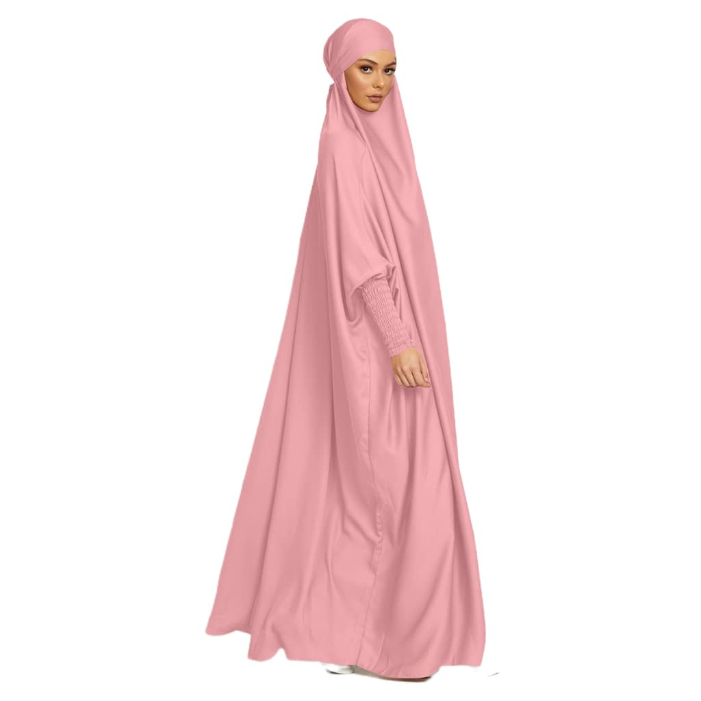 Robe de Priere Femme Musulmane 1 Piece Femme Islamique Hijab Niqab à Manches Longues Abaya Jilbeb Robe Islam Vêtements