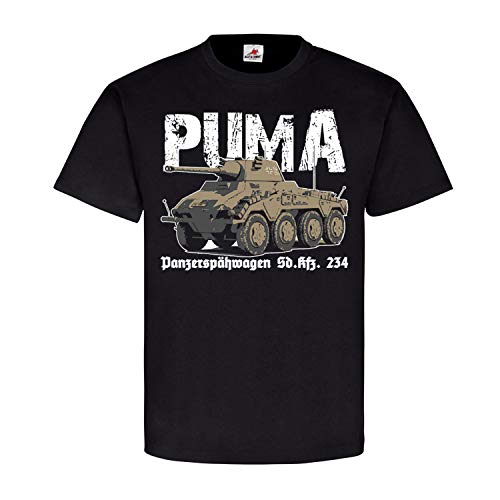 T-shirt Puma SdKfz 234 Noir XL - Idée Cadeau Idéale pour Passionné d'Histoire Militaire #25416