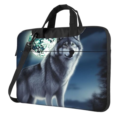 Sac à bandoulière pour ordinateur Wolf Under Moon étanche et pratique