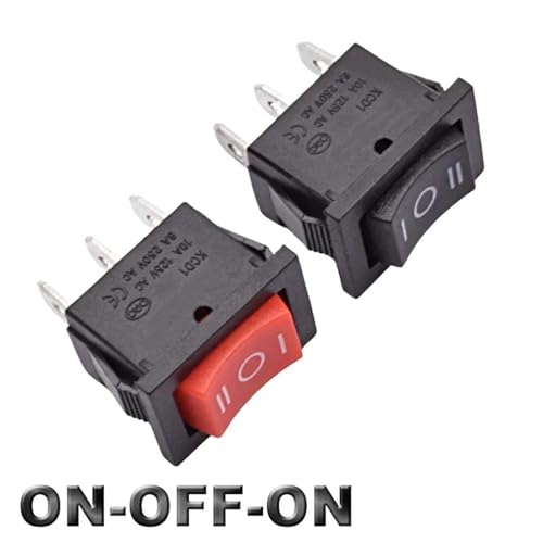 Interruptor basculante KCD1 SPST ON OFF con luz amarilla de 12V 6