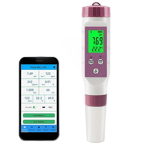 Tester di qualità dell'acqua 7 in 1 per pH, TDS, CE, ORP, salinità, gravità specifica e temperatura, penna ad alta precisione per acqua potabile, acquari e piscine