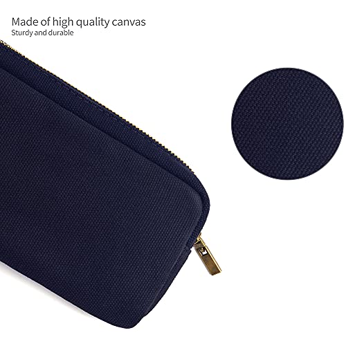 Image of Pencil Pen Case, Canvas Pencil Pouch Big Capacity Pen Bag with Zipper Durable Stationary Storage Bag for Adult Students Officers