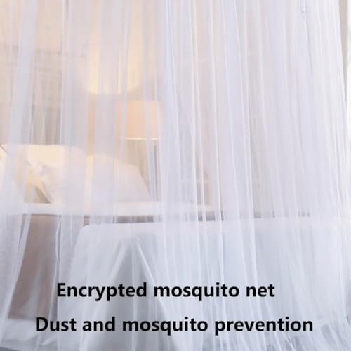 Mosquitera con dosel para cama de matrimonio con soporte de metal resistente de 180x220 5
