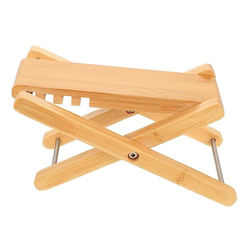 ifundom Portable Guitar Foot Rest Footstool Bamboo Guitar Practice Stool 6-Height Adjustable Foot Support