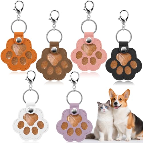 Mity rain 6PCS Keychain for Pet Lovers - Dog Hair Keychain & Hair Keepsake - Portable Fur Keepsake Cute Keychains for Backpacks Heartfelt Memorial Gifts for Loss of Pet
