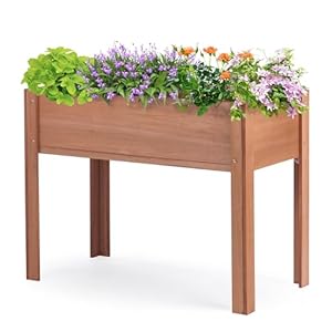 Mederla Premium Grau Massivholz Hochbeet mit Beinen