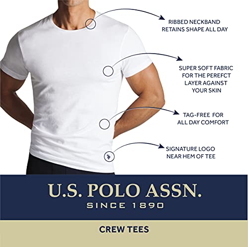 U.S. Polo Assn. Mens Undershirts - 4 Pack Super Soft Cotton Men Shirts - Breathable Crew Neck Undershirts for Men (S-XL)2