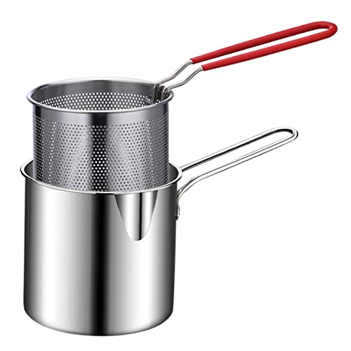 HAZARA Freidora Estilo japonés, freidora pequeña para Ahorrar Aceite, minifreidora, Utensilios Cocina, Olla para freír Patas Pollo, freidora Profunda para Patatas Fritas, chuletas Pollo