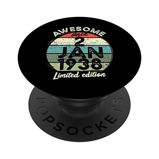 Camiseta de cumpleaños de 85 años, 2 de enero de 1938, 85 cumpleaños PopSockets PopGrip Intercambiable