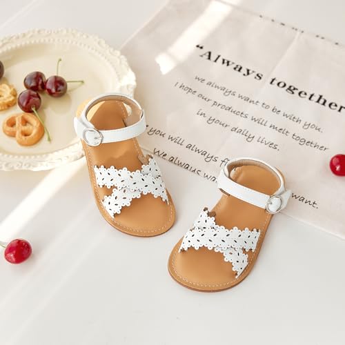 Image of Flaryzone Girls Sandals Open Toe Summer Flats Dress Sandals Shoes Toddler /Little Kid