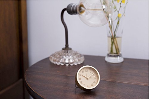 Kikkerland Embossed Metal Round Modern Analog Quartz Alarm Clock, Assorted Random Gold Or Copper, Ac10-A #TOP5