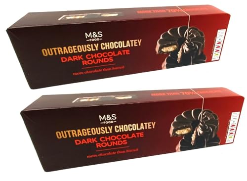 Marks & Spencer Outrageously Chocolately Rounds Dark Chocolate Biscuits 200g - 2 Pack in a Premier Life Store Box