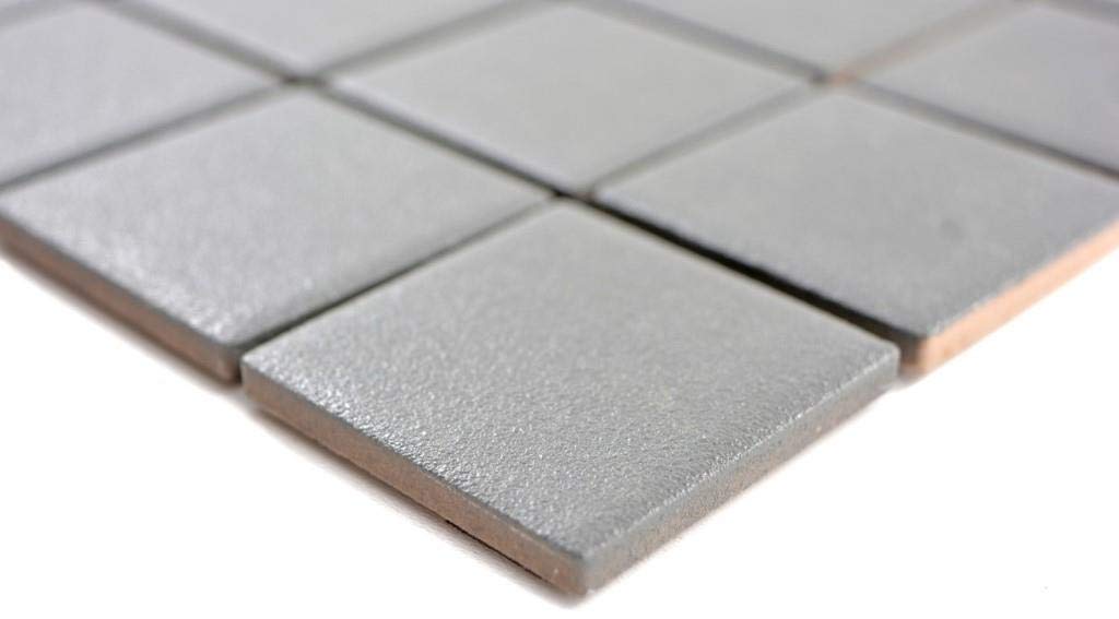 Mosaik Fliesen Mosaikfliesen Keramikmosaik Keramik Kachel grau metall Bodenfliese Fliesenspiegel Küchenrückwand Thekenverkleidung Wandverkleidung Duschtasse WC | 10 Mosaikmatten