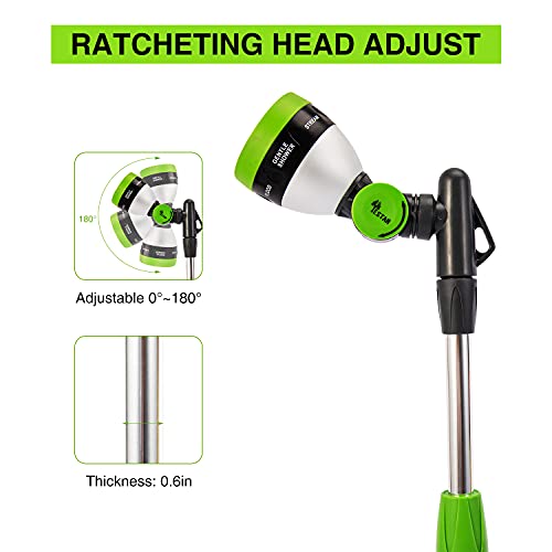 Yestar Garden Watering Wand 19 Inches With Pivoting Head,7 Watering Patterns Water Sprayer Wand Adjustable Garden Hose Nozzles With Ergonomic Handle #TOP2