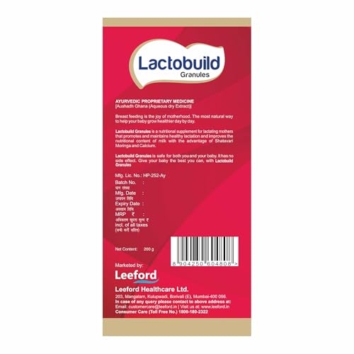 Image of Leeford Lactobuild Granules | Lactation Supplement for women | Supports Breastfeeding & Enhances milk Supply | Safe, Natural & Effective for mothers | 200g (Pack of 3)