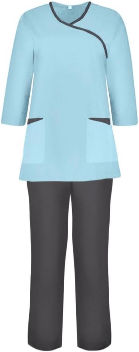 Housemaid Uniform, contrast colour Long sleeve Nanny clothes and maid uniform