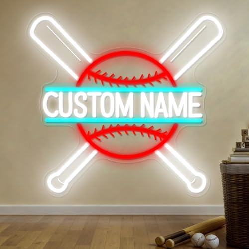 Custom Baseball Neon Sign Personalized Dimmbale Neon Name Light for ...