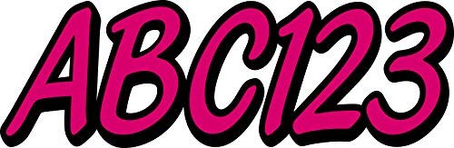 Image of STIFFIE Whipline Solid Berry /Black 3 inch Alpha-Numeric Registration Identification Numbers Stickers Decals for Boats & Personal Watercraft
