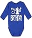 Reaxion Aiden's Corner Handmade 1st Birthday Baby Clothes - Baby Boy My First Birthday Bodysuits & Shirts (12 Months, Candle White Royal LS)