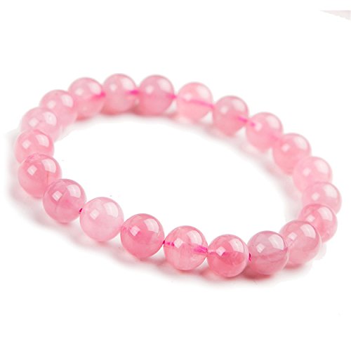 Quartz rose naturel perles 10mm contre le stress cristal rose rond femme