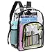 Clear Backpack Heavy Duty PVC Transparent Backpack with Reinforced Strap for College Workplace