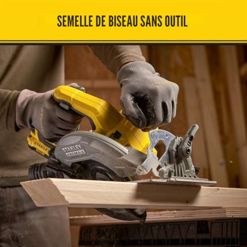 Stanley FATMAX Scie circulaire Sans Fil 18V Lithium Ion Moteur Brushless 190mm Vitesse 5000 trsmn Coupe Biaise 55° Sans Batterie ni Chargeur Gamme FATMAX V20 SFMCS550M2K QW - vue 6