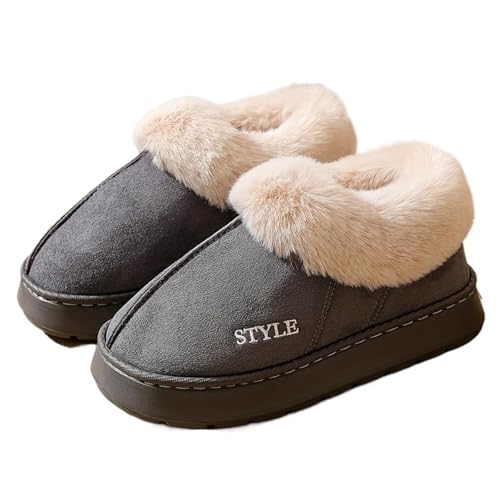 Chaussons d'hiver chauds pour couple avec semelle épaisse pour intérieur et extérieur