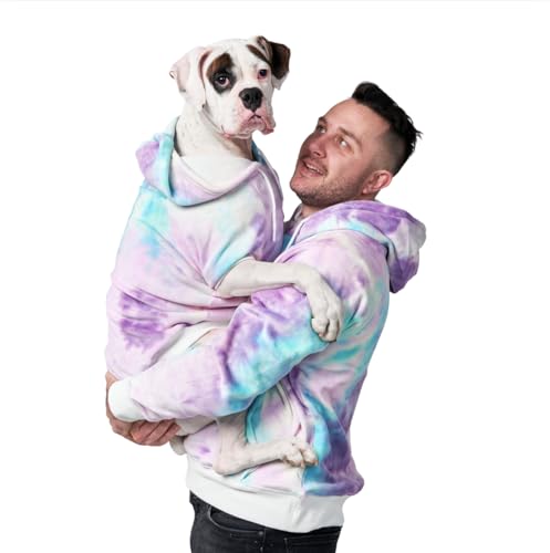 Spark Paws Human Hoodie - Premium Quality Buttery Soft Superior Comfort and Fit Calming Fleece Interior Suitable for All Styles 90s Retro Sky Dye S
