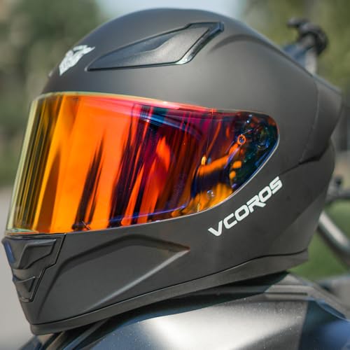 VCOROS Full Face Motorcycle Helmet for Unisex-Adults DOT Approved WS-609 Motorbike Street Bike Racing Helmets with Visor（Matte Black-R,L） - Thumbnail 7