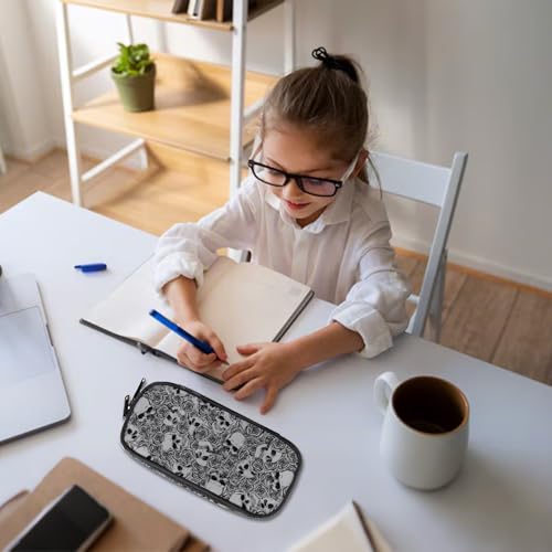 Image of Skull Pencil Case for Boys Girls, Large Capacity Horror Style Pen Bag, Pencil Pouch With Zipper Compartments, Organizer for School Office Home Business