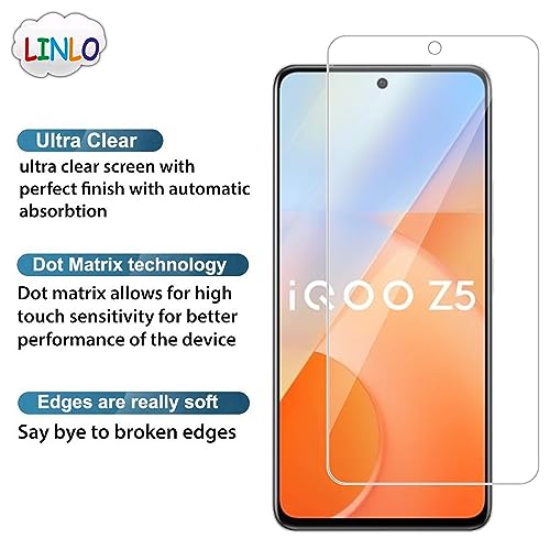 Image of Tempered Glass Screen Protector Compatible for iQoo Z5 5G with Full Screen Coverage; Except Edges and Easy Installation Kit(Transparent), Pack of 1