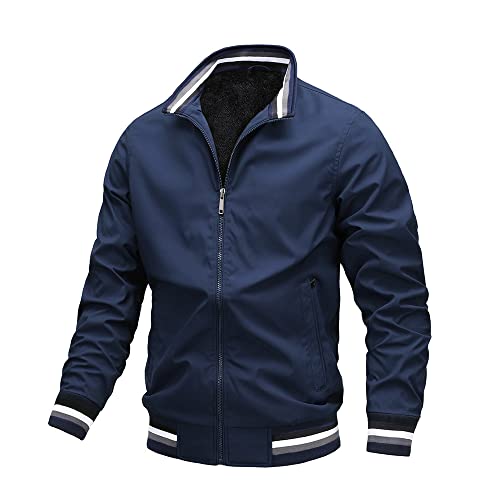 JMSUN Jaqueta Masculina Casaco Leve Casual de Mola Casual de Queda de Vento Bombardeiro com Casaco d