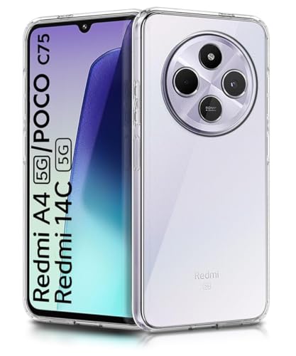 Image of COVERBLACK Flexible Rubber Case Back Cover Compatible for Mi Redmi A4 / Redmi 14c 5G - Transparent