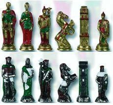 Painted Hannibal Roman - Chessmen - Hand Painted History Themed Gaming Equipment