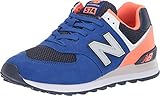 New Balance Men's 574 V2 Pebbled Sport Sneaker, Team Royal/Dark Mango, 8