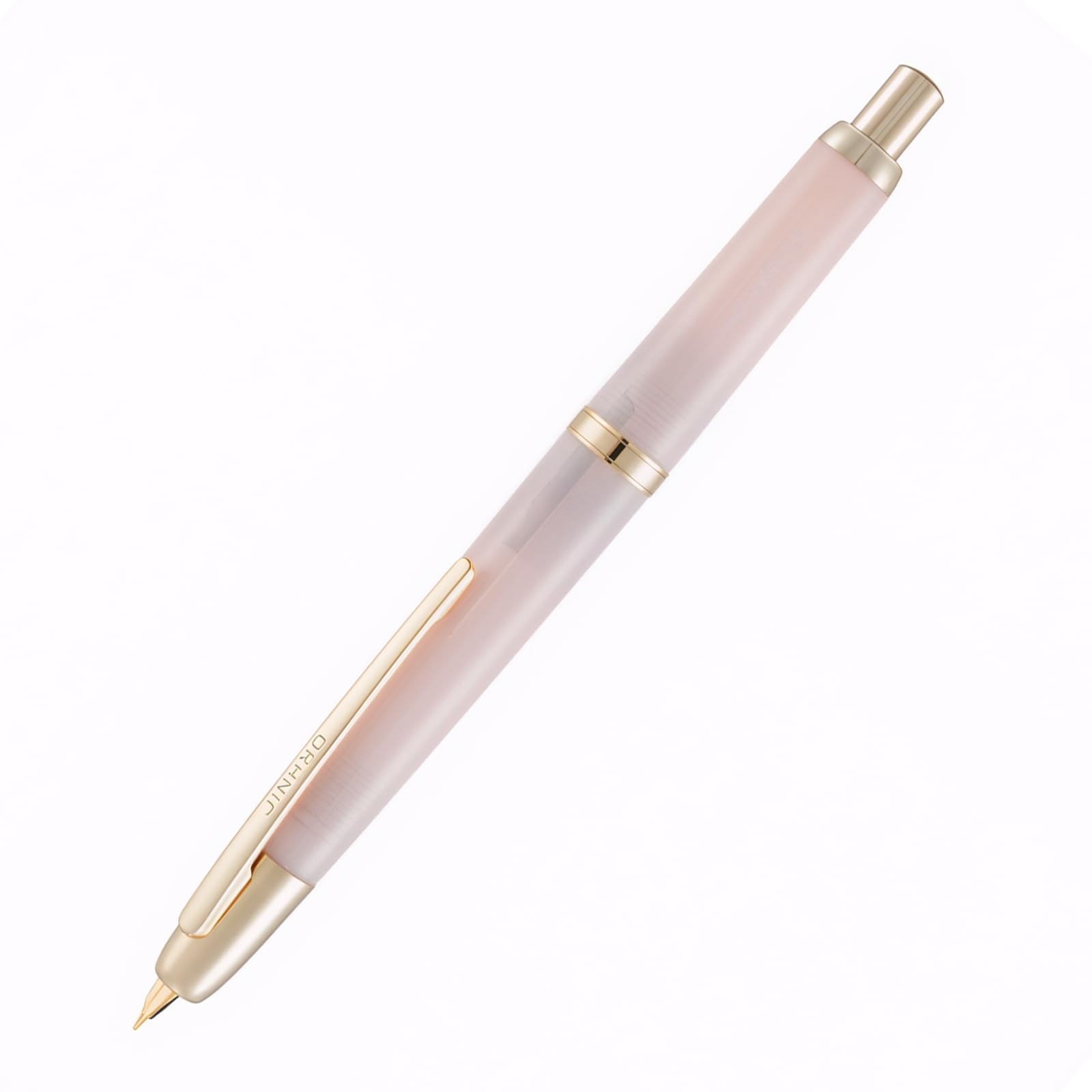 JINHAO 20 Pink Gold Clip Press Fountain Pen Retractable Nib Ink Pen with Converter Stationery School Supplies