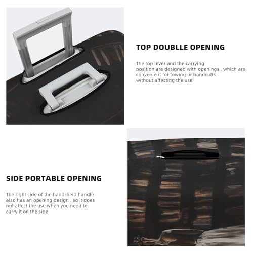 Woman In Front Of Bookshelf Elastic Travel Luggage Covers Dustproof Scratch-Resistant Suitcase Protector Fit 22-24 Inch3