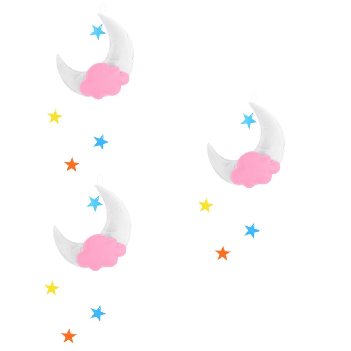 Cabilock 3 Piezas Nube Estrella móvil decoración Musical Cuna móvil Nubes Colgando Decoraciones decoración Colgante de la habitación del bebé Las Nubes Decorar Accesorios sintió